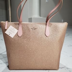 Kate Spade Gold Glitter Tote Large Joeley